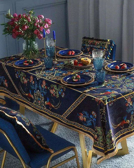 Luxurious Floral Velvet Tablecloth: Elevate Your Dining Experience