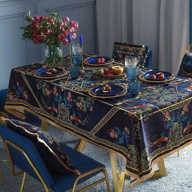 Luxurious Floral Velvet Tablecloth: Elevate Your Dining Experience
