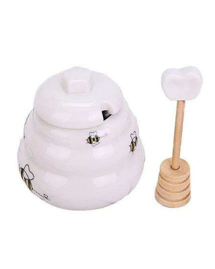 Delightful Ceramic Honey Pot with Dipper in Elegant Packaging