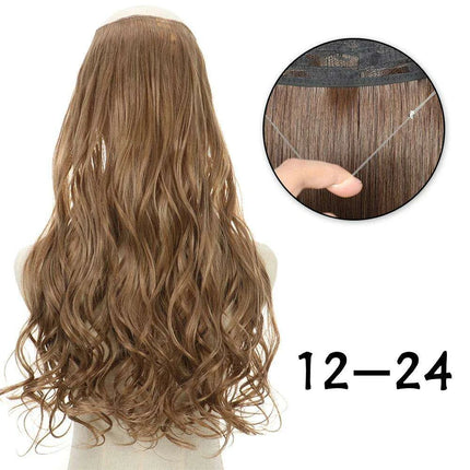 Blonde and Black Halo Hair Extensions for Effortless Volume and Length Boost