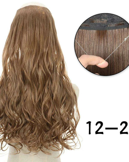 Blonde and Black Halo Hair Extensions for Effortless Volume and Length Boost
