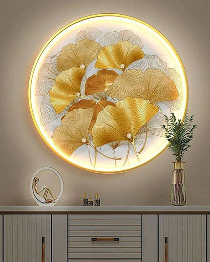 Ginkgo Leaf Serenity: Modern LED Wall Lamp for Stylish Home Illumination