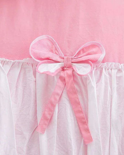 Elegant Korean Princess Pink Lace Bow Cotton Bedding Ensemble for a Stylish Sanctuary