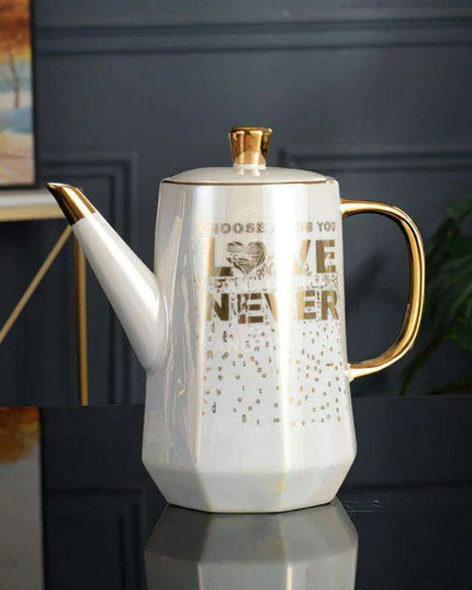 Nordic Gold Elegance: Premium Ceramic Tea and Coffee Set