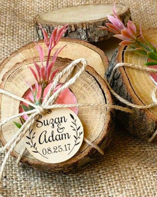 Personalized Rustic Oak Tealight Candle Holders - 15-Piece Celebration Set