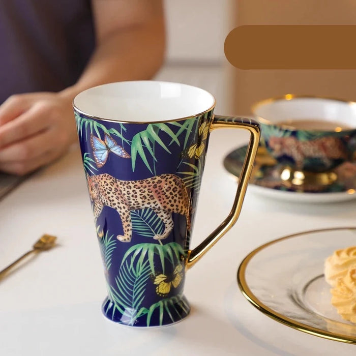 European Elegance: Opulent Bone China Gold Tea Cup and Plate Set