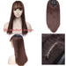 17-Inch Clip-In Synthetic Hair Topper with Silk Base and Bangs for Women