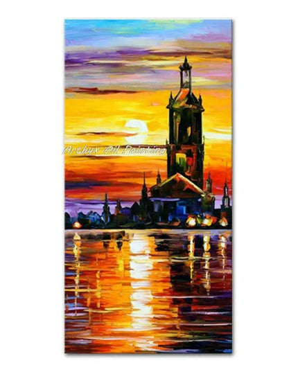 Abstract Boat Oil Painting: Large Handcrafted Artwork to Elevate Your Home's Aesthetic