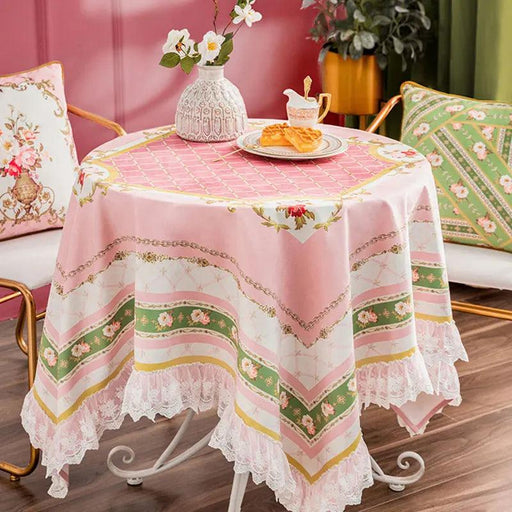 Elegant Vintage Velvet Dining Tablecloth - Luxurious French Style Home Decor