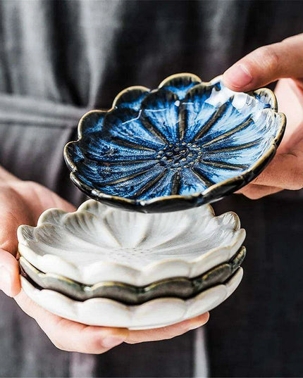 Elegant Japanese Floral Ceramic Sauce Bowl - Perfect for Dipping and Condiment Serving