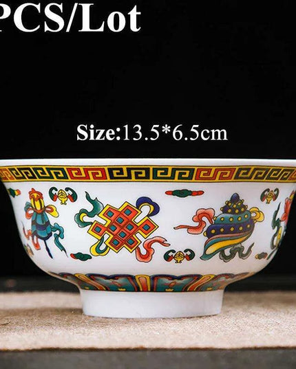Set of 6 Elegant Blue and White Porcelain Ramen Bowls Featuring Vintage Chinese Dragon Design