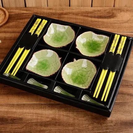Japanese Culinary Elegance: Premium Ceramic Dining Set for Exquisite Meals