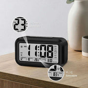English Voice-Activated Alarm Clock with Temperature, Calendar, Snooze, and Backlight Features