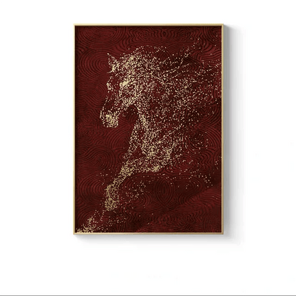 Equestrian Gold: Customizable Urban Abstract Canvas Artwork for Home and Office Decor