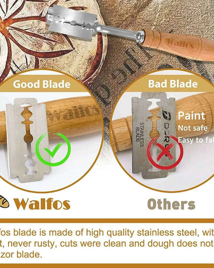 Premium Bread Scoring Tool Set with Leather Case and Stainless Steel Blade