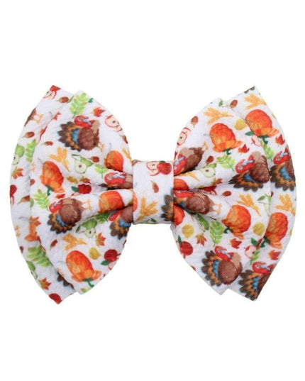 Turkey Print Baby Headband - Festive Holiday Hair Accessory for Thanksgiving Cheer