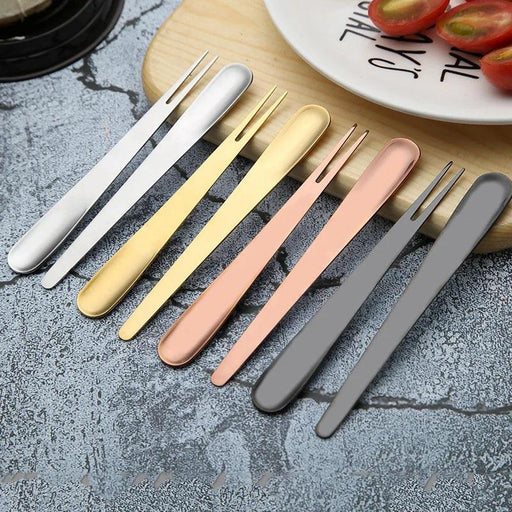 Chic Japanese-Style Stainless Steel Dessert and Fruit Forks – Versatile Cutlery for Upscale Dining