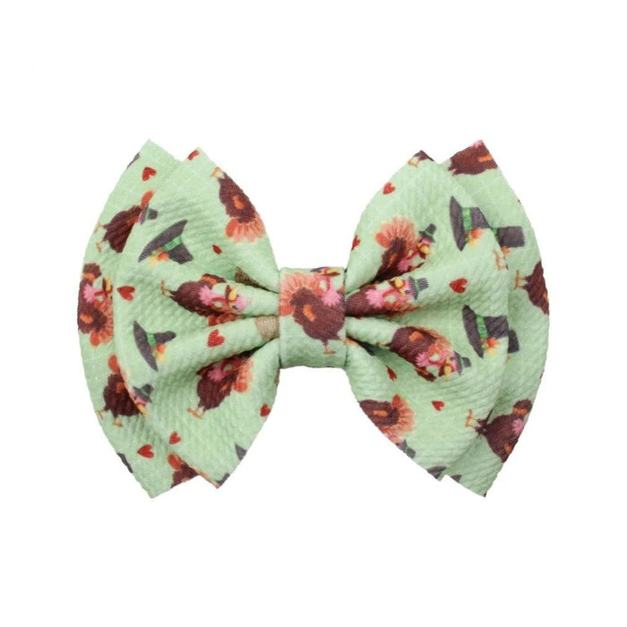 Turkey Print Baby Headband - Festive Holiday Hair Accessory for Thanksgiving Cheer