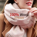 Elegant Beige Wool Scarf with Trendy Tassels - A Must-Have Accessory for Stylish Women