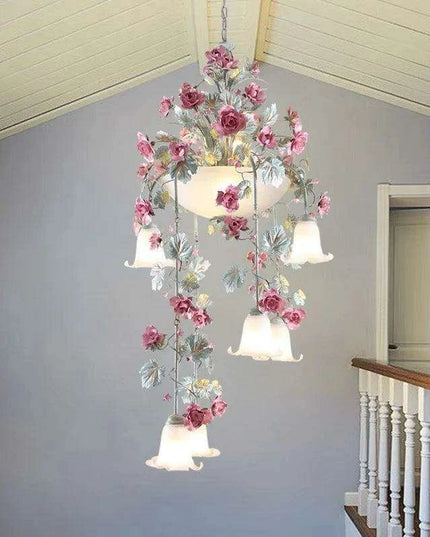 Rose Blossom Luxury LED Chandelier - Artistic Illumination for Elegant Spaces