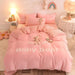 Cozy Plush Velvet Flannel Fleece Bedding Set with Adorable Toy Beardecorate - Complete Duvet Cover, Sheet, and Pillowcase Collection for Full, Queen, and King Beds