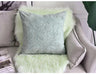 Embroidered Green Floral Cotton Cushion Cover - 50x50cm Decorative Throw for Sofa and Armchair