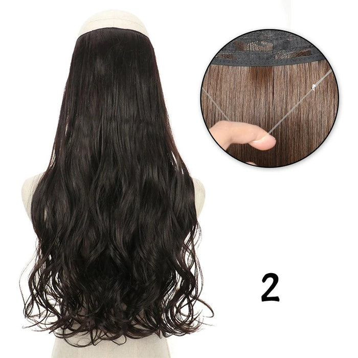 Blonde and Black Halo Hair Extensions for Effortless Volume and Length Boost