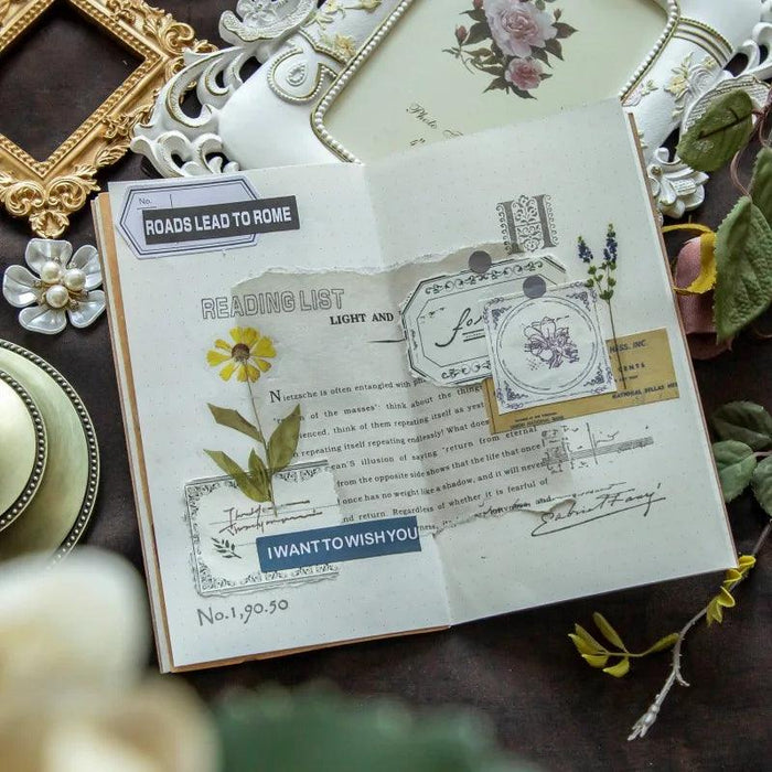 Byzantine Blossom: 50-Piece Floral Memo Pad Set for Sophisticated Note-Taking