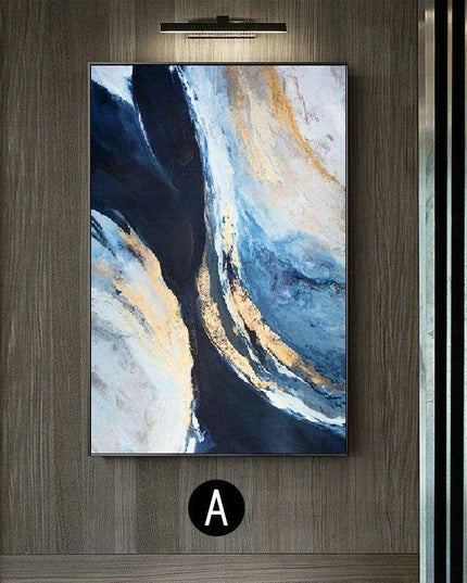 Tranquil Abstract Canvas Art in Nordic Blue - Stylish Modern Decor for Any Space