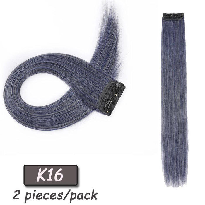 24" Colorful Ombre Clip-In Hair Extensions - Benehair Vibrant Synthetic Hairpiece
