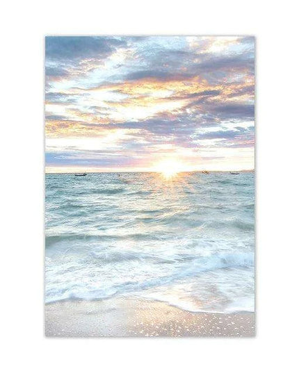 Coastal Serenity Sunrise Canvas Print - Ocean Waves Home Decor