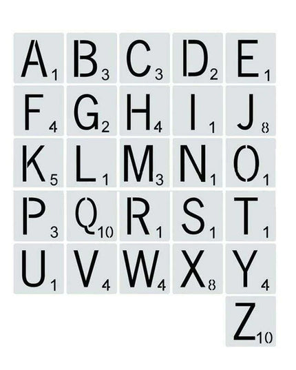 26-Piece Versatile Alphabet Stencil Set for Creative Crafts and Home Decor