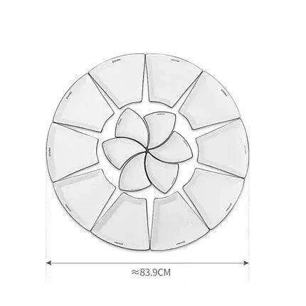 Sophisticated Crescent White Ceramic Dinner Plate Set - 8-Piece European Elegance