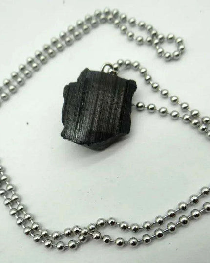 Black Tourmaline Unisex Slide Pendant - Chic Charm & Mood Tracker