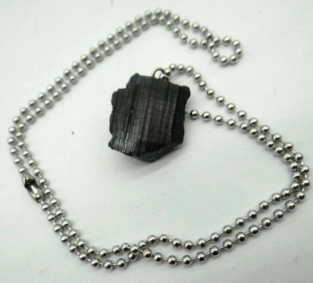 Black Tourmaline Unisex Slide Pendant - Chic Charm & Mood Tracker