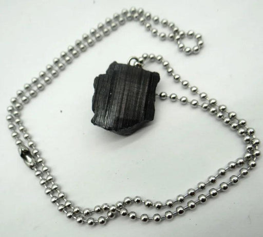 Elegant Unisex Black Tourmaline Slide Pendant - Stylish Fashion Accessory