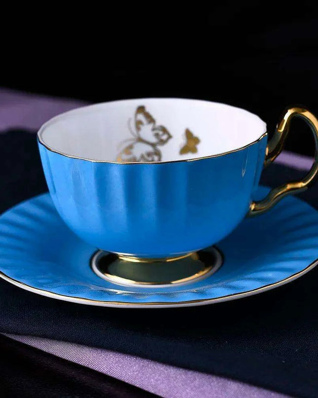 Elegant Heritage: Exquisite Bone China Tea and Coffee Set with 24K Gold Accents