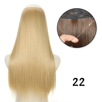 Blonde and Black Halo Hair Extensions for Effortless Volume and Length Boost