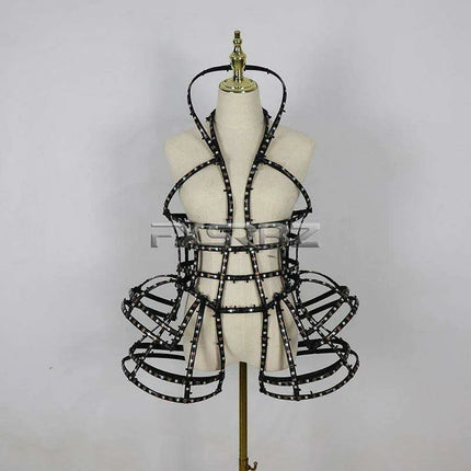 Radiant LED Dance Cage Outfit with Remote Control - Dazzle the Night Away!