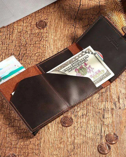 Premium RFID Business Wallet with Quick-Access Card Holder and Money Clip