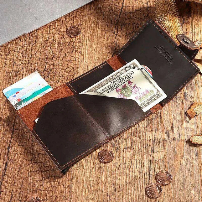 Premium RFID Business Wallet with Quick-Access Card Holder and Money Clip