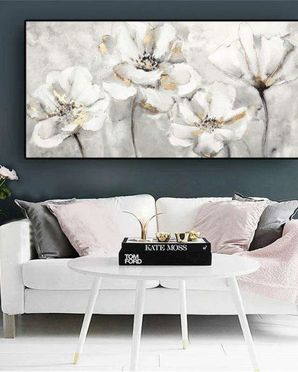 Sophisticated White Blossom Canvas Art for Elegant Home Decor