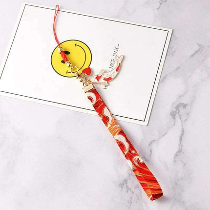 Kawaii Sakura Lucky Cat Keychain - Adorable Ceramic Charm for Good Fortune on Keys and Bags