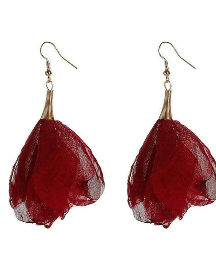 Elegant Bohemian Floral Chiffon Earrings: A Chic Expression of Luxury