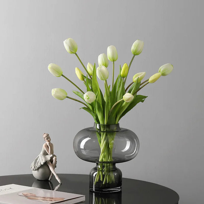 5 Pieces Realistic Soft Silicone Tulip Bud Set for Wedding Decor Bouquet