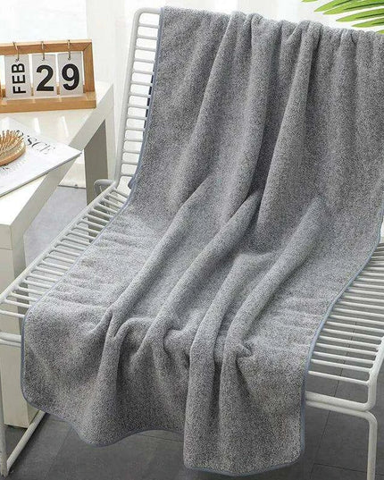 Supreme Comfort Striped Bamboo Coral Fleece Towel Set - Perfect for Bathing and Beaching