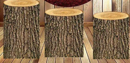 Customizable Wood Bark Elastic Fabric Cylinder Covers for Stunning Dessert Table Decor