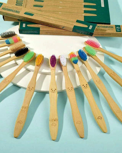 12 Pcs Charcoal Bamboo Toothbrushes Soft Eco-Friendly