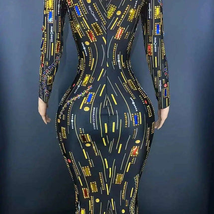 Sparkling Black Bodycon Dress with Rhinestone Details: The Ultimate Statement for Confident Women