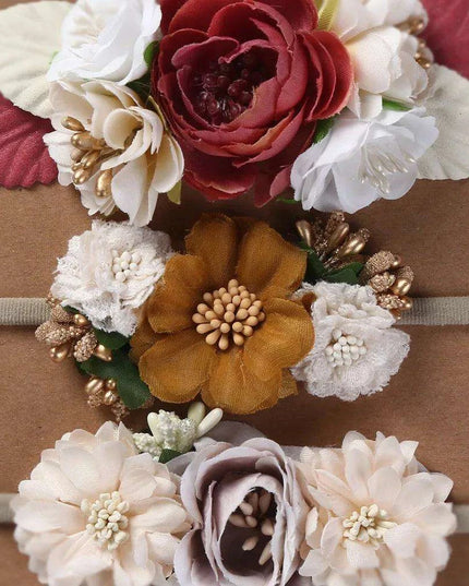Adorable Pearl-Embellished Floral Headband Set for Babies - Ideal for Photography